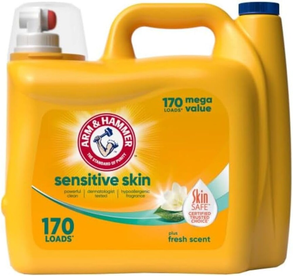ARM & HAMMER Sensitive Skin Plus Fresh Scent, 170 Loads Liquid Laundry Detergent, 170 Fl oz