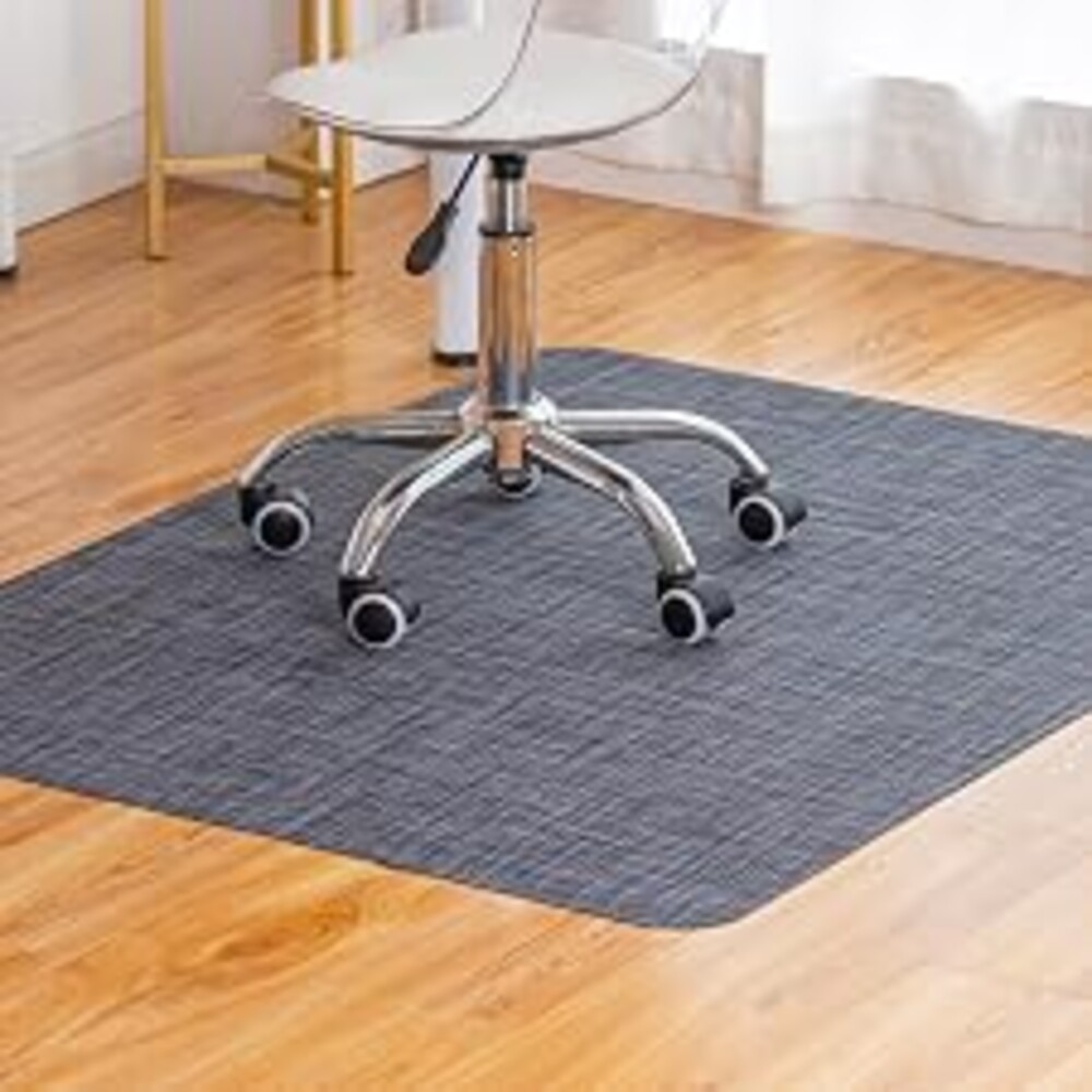 Baroyal Office Chair Mat for Hardwood Floor Under Desk Computer Rolling Chair Mat for Wood/Tile Floor Non-Slip Heavy Duty Desk Rug PVC Plastic Hard Floor Protector 48" x 60" (Cool Grey)