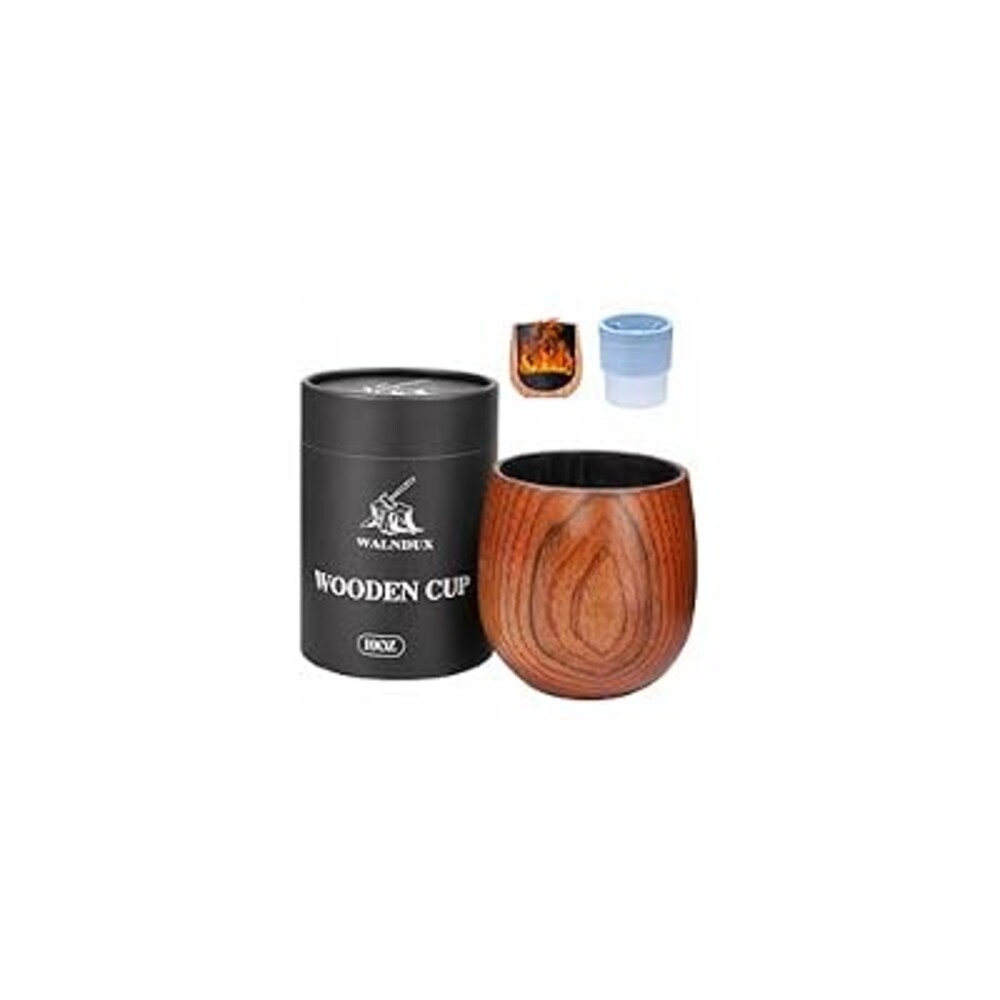 WALNDUX Upgraded Charred Whiskey Glasses Sets, Bourbon Drinking Glass, Bourbon Gifts for Men, Finished Wooden Old Fashioned Glass, Great Whiskey Gifts for Men, Dad, Or Brother (1 Pack)