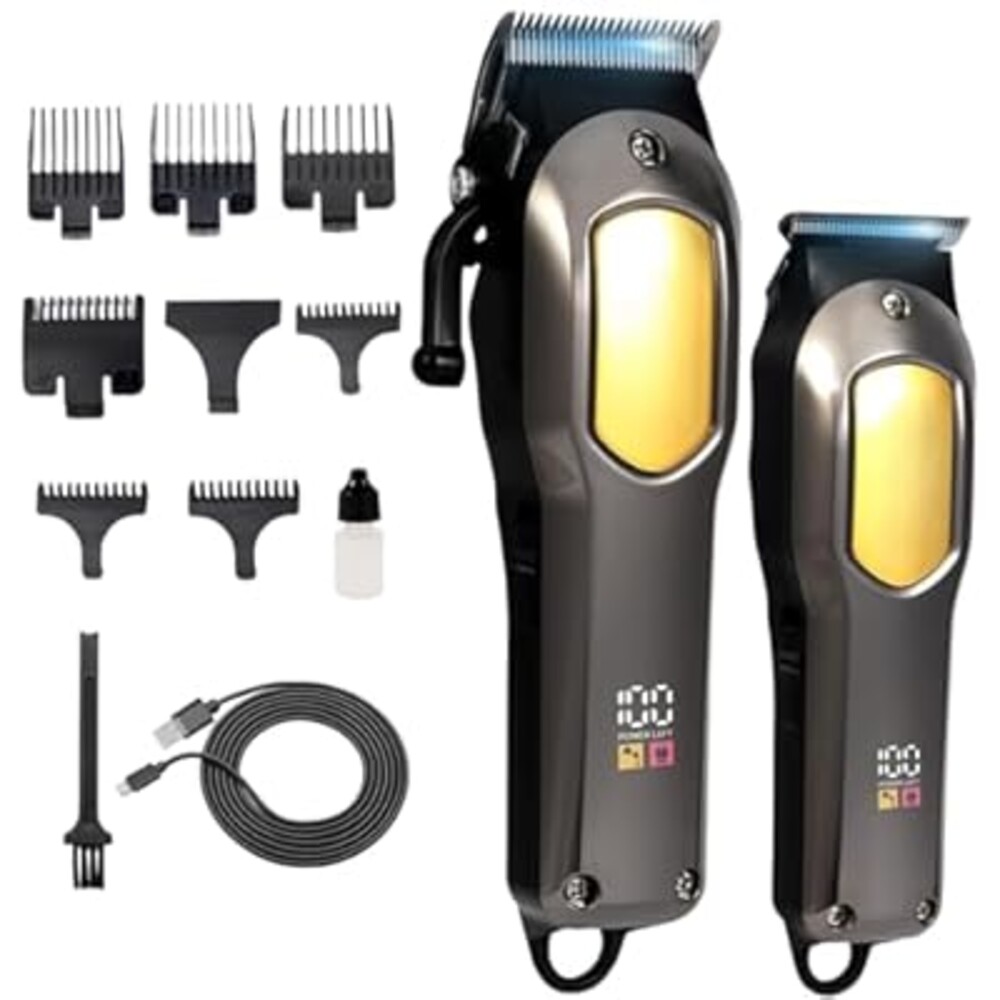 Professional Hair Clippers for Men Cordless Clippers for Hair Cutting Mens Rechargeable Hair Clippers and Trimmer Kit for Household Use