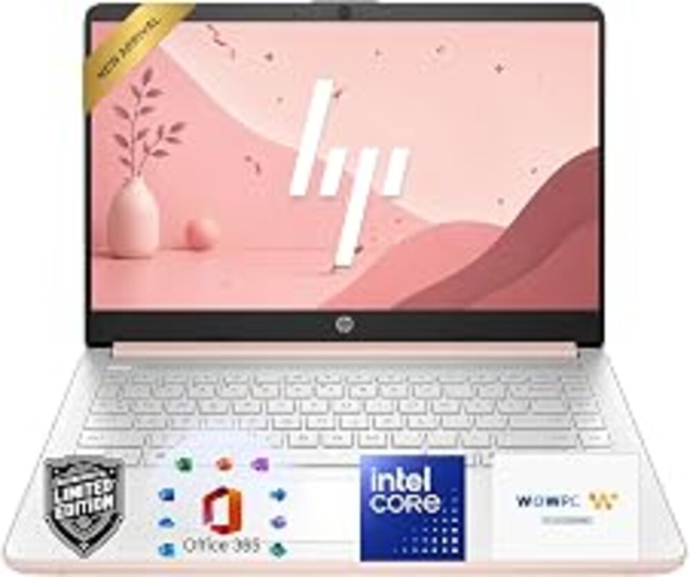 HP Essential Laptop Computer, 4GB RAM, 128GB SSD, Intel N150 CPU, Lightweight, Portable Design, Long Battey Life, Windows 11 with Microsoft 365