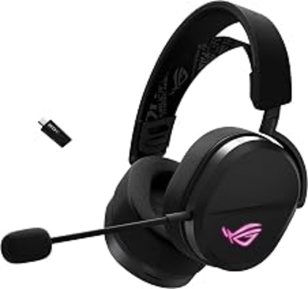 ASUS ROG Pelta Wireless Gaming Headset with Detachable Mic – Tri-Mode (BT, 2.4GHz, USB-C) 50mm Titanium-Plated Drivers, 70Hr Battery, Ergonomic, Lightweight, for PC, PS5, PS4, Switch, Mobile - Black