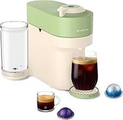 Nespresso Limited-Edition Vertuo Pop+ Coffee & Espresso Maker by Breville | Limited edition, pistachio coffee machine with compact design, 25 fl. oz. side water tank and one touch coffee and espresso.