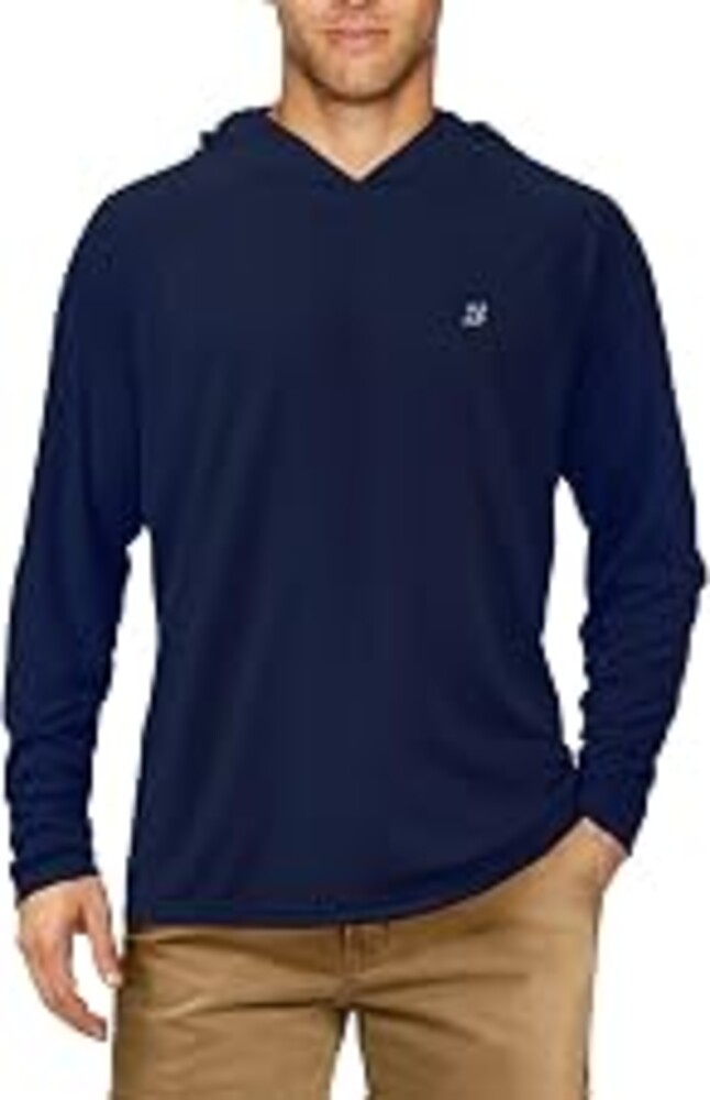 Roadbox UPF 50+ Fishing Shirts for Men, Long Sleeve UV Sun Protection Hoodie, Outdoor Hiking Running Swimming Rash Guard