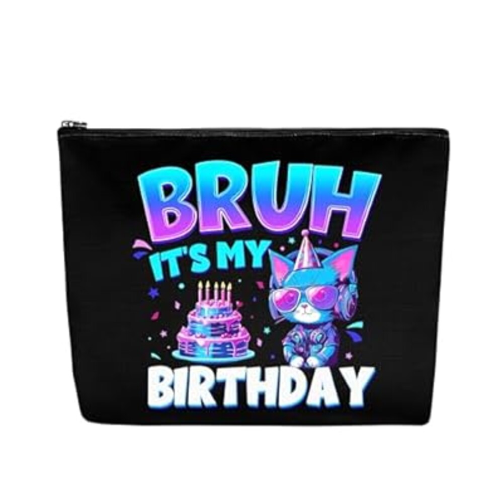 RTTLALUO Cute Cat Makeup Bag, Birthday Gifts For Women Friends, Neon Cat Makeup Pouch, Travel Toiletry Bag With Zipper, Birthday Anniversary Christmas Gifts For Best Friend Bestie Her