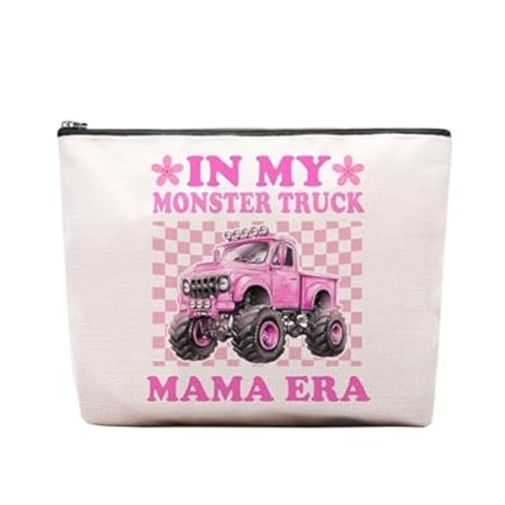 RTTLALUO Mama Makeup Bag, Pink Gifts For Women, Cute Truck Cosmetic Bag, Travel Toiletry Pouch With Zipper, Birthday Anniversary Christmas Gifts For Mom Sister, Pink Travel Toiletry Bag