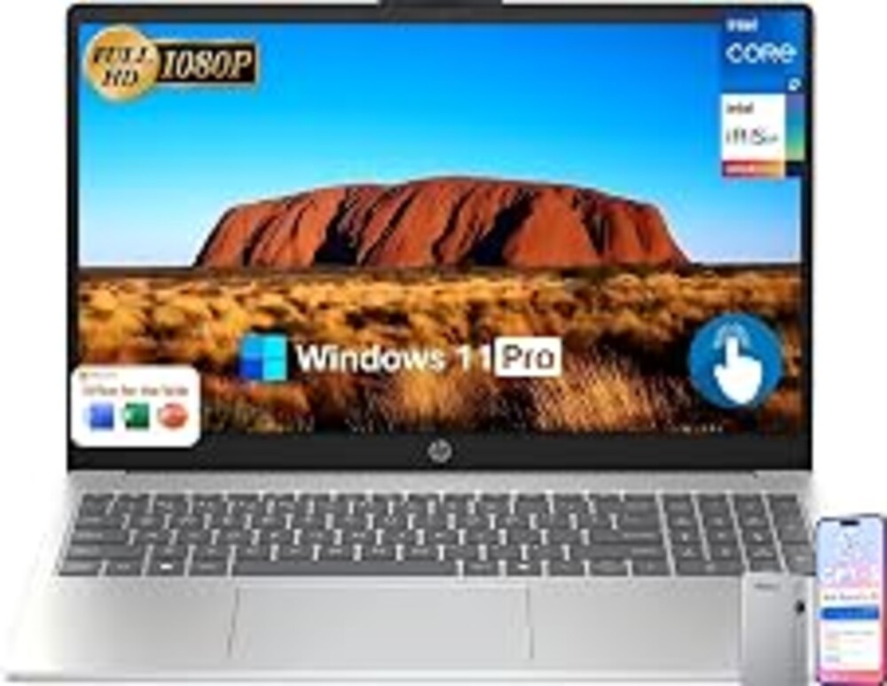 HP 15.6" Touchscreen Laptop Computer for Business, Intel 10-Core i7-1355U, 32 GB RAM, 1 TB SSD, Windows 11 Pro, FHD IPS Display, Intel Iris Xe Graphics, WiFi 6, Copilot, HDMI, w/AI Voice Recorder