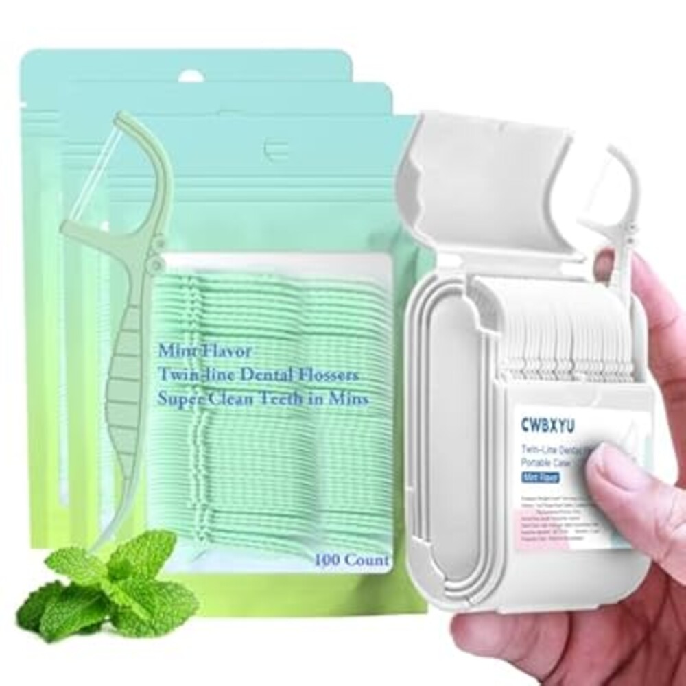 Professional Mint Twin-Line Dental Floss Picks 352 Count - No Break/No Shred Smart Flossers, 2X Deep Cleaning for Teeth, Travel & Daily Oral Care Toothpicks Sticks,for Hard-to-Reach Areas