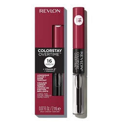 Revlon ColorStay Overtime Liquid Lipstick with Clear Lip Gloss, Long-Lasting Lip Color, Dual Ended with Moisturizing Vitamin E, 280 Stay Currant, 0.07 fl oz