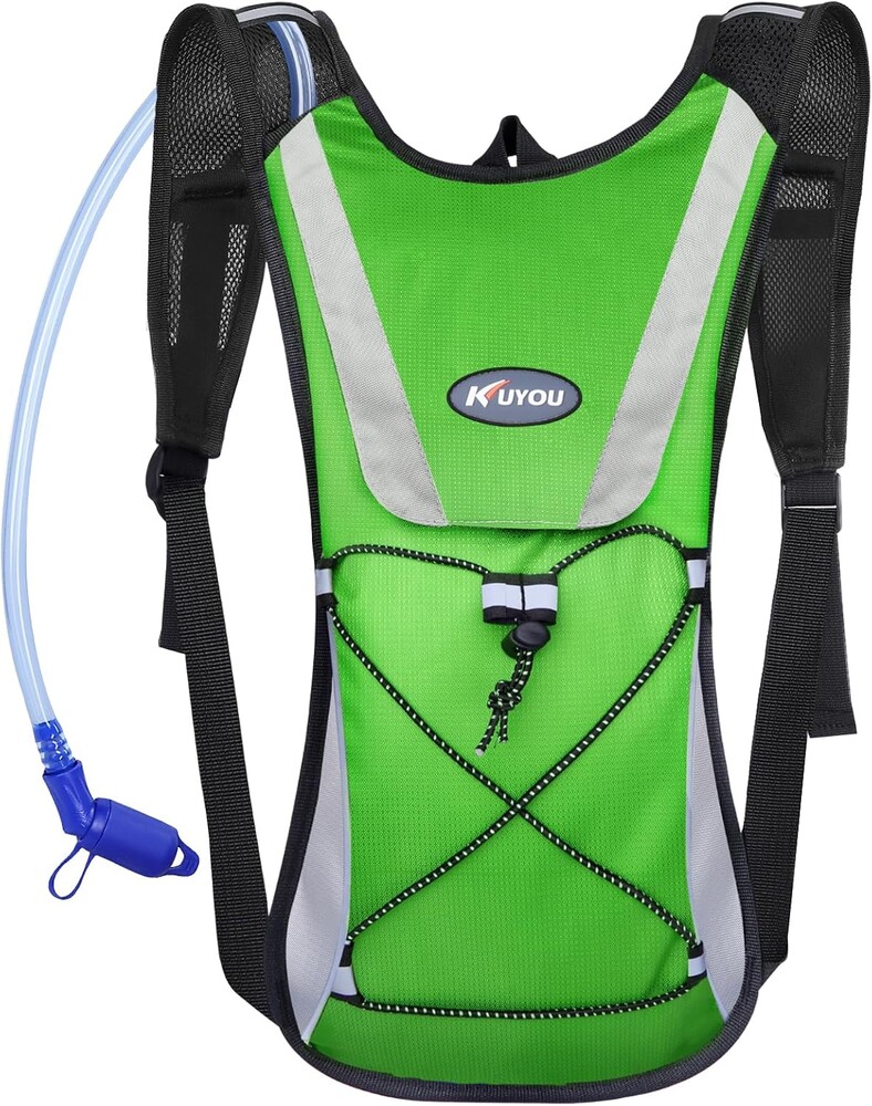 KUYOU Running Hydration Vest - Lightweight Insulated Hydration Backpack with 2L Water Bladder, Adjustable Chest Straps and Reflective Water Backpack for Running Marathon Race Hiking Cycling