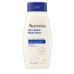 Aveeno Skin Relief Body Wash with Triple Oat Complex, Fragrance-Free, Gentle Daily Body Wash for Sensitive Skin Leaves Itchy, Dry Skin Feeling Soothed & Moisturized 18 Fl Oz