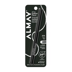 Almay All-Day Eyeliner Pencil, Smudge Proof, Waterproof Eye Makeup, Hypoallergenic, Built-In Sharpener, 205 Black, 0.01 oz