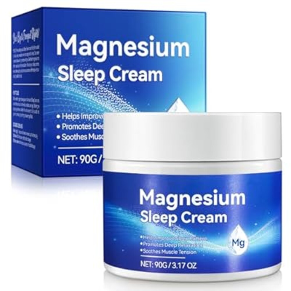 Magnesium Cream,Topical Magnesium Cream with Pure Zechstein Magnesium,Magnesium Lotion,Rich in Almond Oil, Lavender, Vitamin E,Topical Magnesium Oil for Feet, 3.17 OZ