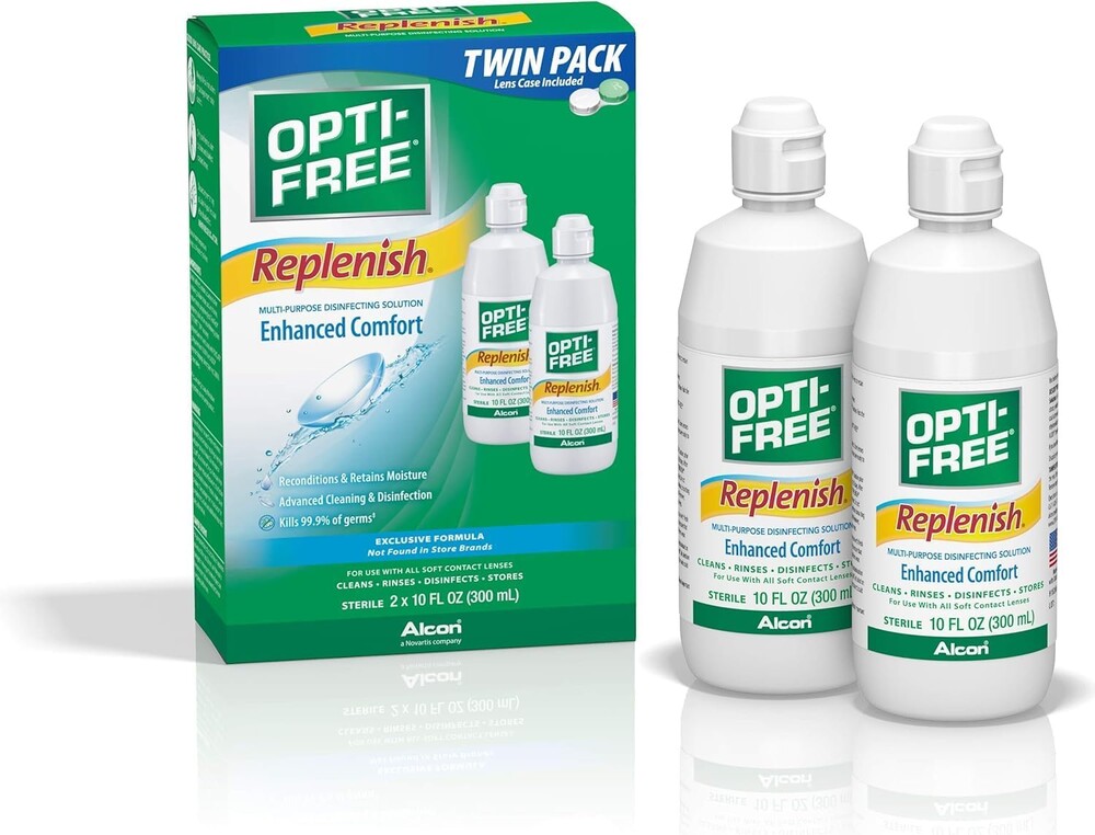 Opti Free Replenish, Multi Purpose Disinfecting Solution with Lens, 20 Fl Oz