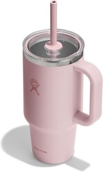 Hydro Flask Travel Tumbler with Handle, Clear Lid and Straw - Insulated Stainless Steel