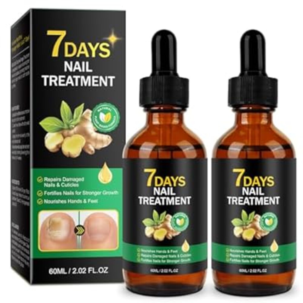 2PCS Ginger Nail Treatment, Nails Growth Serum, Nail Repair Cuticles Oil, Ginger Nail Serum Oil for Strengthen nails & Promote Nail Growth, Natural Plant Formula