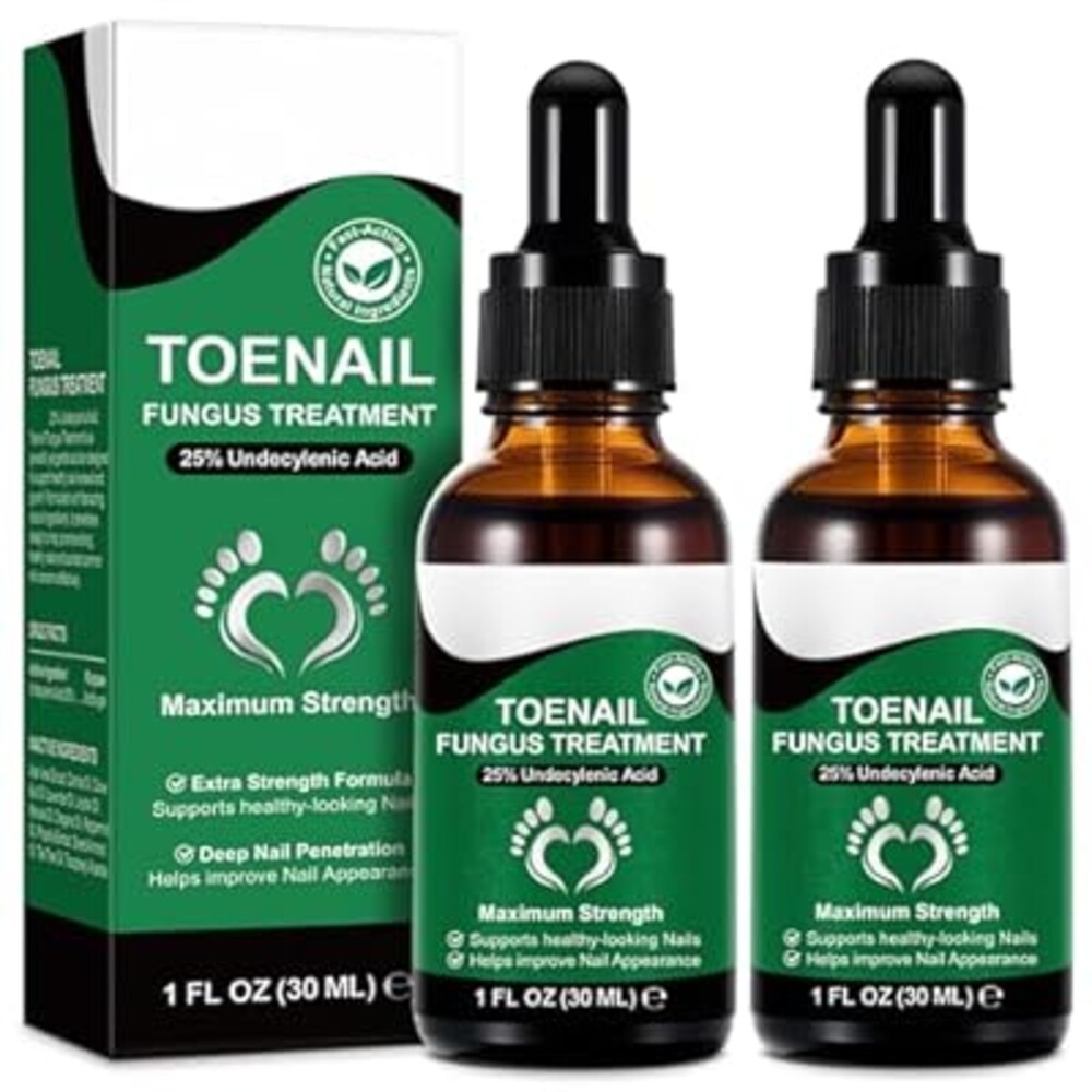 2Pack Toenail Treatment with 25% Undecylenic Acid, Nail Renewal, Promotes Nail Health,Enrich jojoba oil and vitamin E nourish the nail and & Skin,Safe & Gentle Repairing Damaged Nails