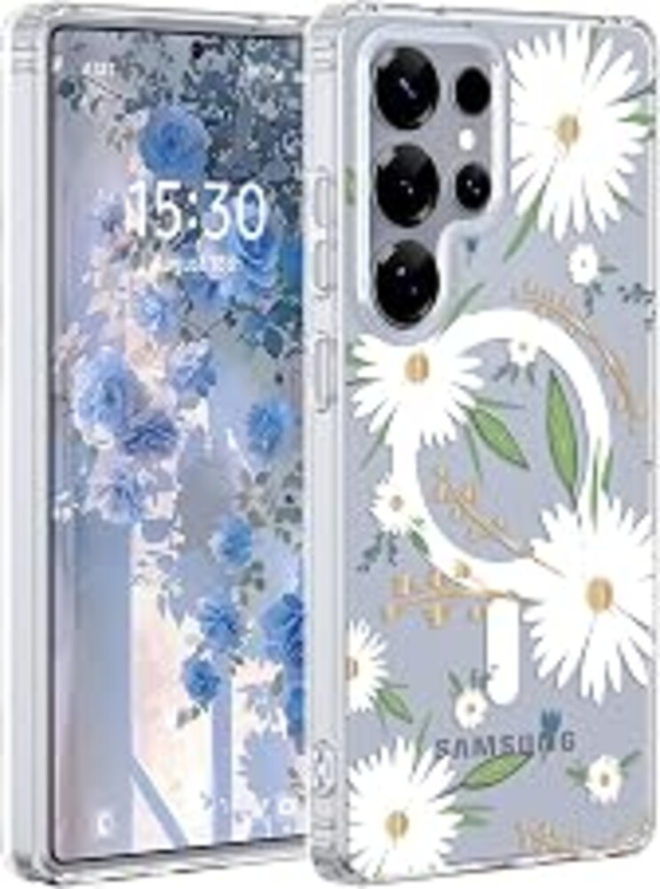 Ratcase for Samsung Galaxy S25 Ultra Case Floral,[Compatible with Magsafe][Drop Protection] Slim Flower Women Phone Case for Galaxy S25 Ultra