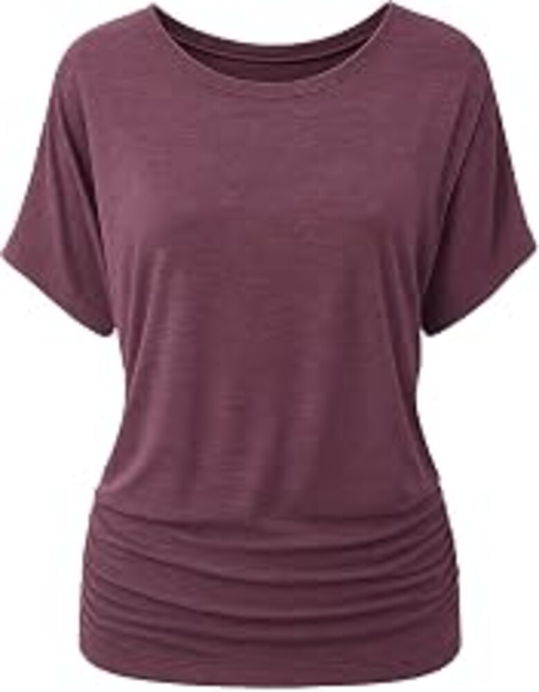 Epic MMA Gear Women’s Plus Size Dolman Sleeve Scoop Neck Short Sleeve Top – Soft Flowy Batwing Tunic for Casual, Work, Travel