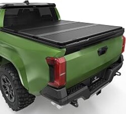 YITAMOTOR FRP Hard Tri Fold Truck Bed Tonneau Cover Fits for Toyota Tacoma 2024 2025 2026 5 ft Bed (Excl. Trail Edition) with Deck Rail System