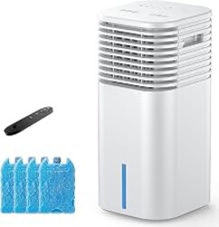 3-IN-1 Portable AC Unit with Remote, 24" Windowless Portable Air Conditioner, 15H Timer & 120°Oscillation, 2-Gal Tank, 3 Modes & 3 Speeds, Ultra-Quiet Ventless Swamp Cooler for Home Office, White