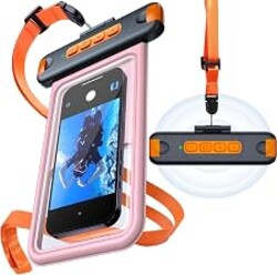Ratcase Bluetooth Remote Shooting IP68 Universal Floating Waterproof Phone Pouch, Lag-Free Underwater Photography for Snorkeling & Diving, Fits 8.5" Phones (iPhone 17 Pro Max, Galaxy S26 Ultra), Pink