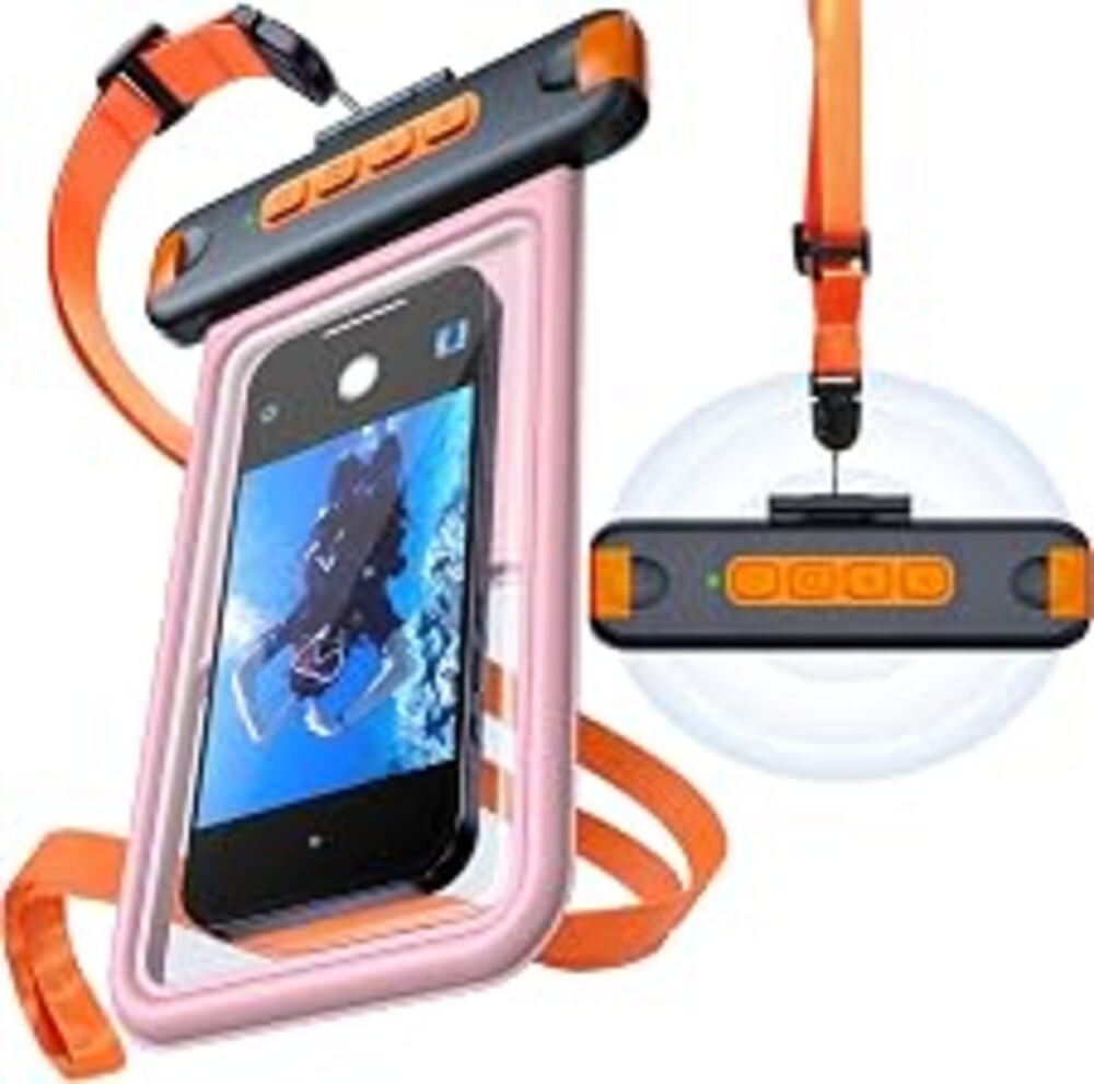 Ratcase Bluetooth Remote Shooting IP68 Universal Floating Waterproof Phone Pouch, Lag-Free Underwater Photography for Snorkeling & Diving, Fits 8.5" Phones (iPhone 17 Pro Max, Galaxy S26 Ultra), Pink