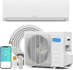 ROVSUN 9000 BTU Wifi Enabled Mini Split Air Conditioner & Heater with Inverter, 20 SEER2 Energy Saving 115V Ductless Split AC Unit with Pre-Charged Condenser, Heat Pump & Installation Kit