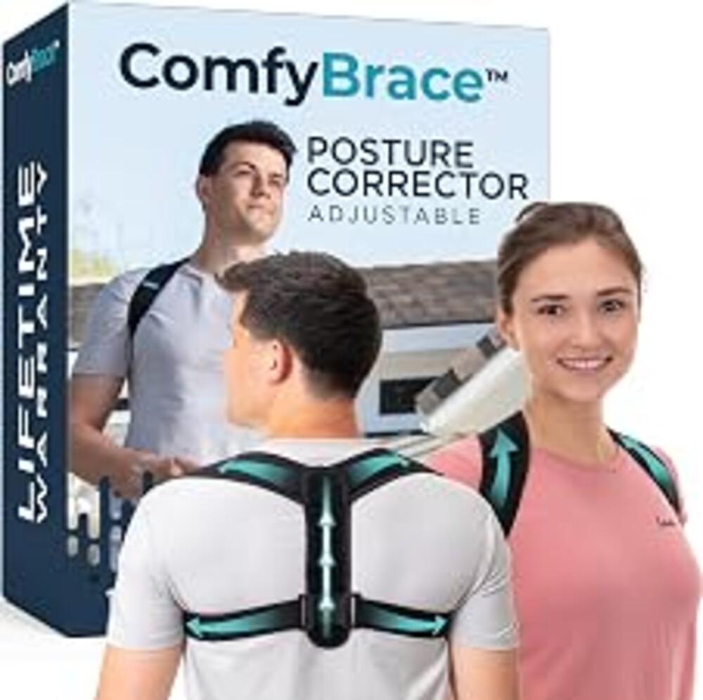 ComfyBrace Posture Corrector-Back Brace for Men and Women- Fully Adjustable Straightener for Mid, Upper Spine Support- Neck, Shoulder, Clavicle and Back Pain Relief-Breathable
