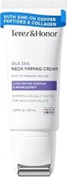 TEREZ & HONOR Gua Sha Neck Firming Cream: Korean Skin Care, Retinol, Collagen & GHK-CU Copper Peptide - Tightening & Lifting for Neck, Face & Décolleté with Built-In Massage Roller, 1.7 FL OZ