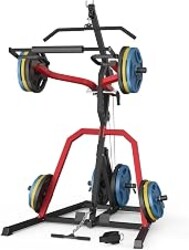 DONOW Leverage Gym Power Rack Squat Rack Lever Gym with LAT Low Row System Home Gym System Workout Station 2:1 Ratio (Without Weight Plates)