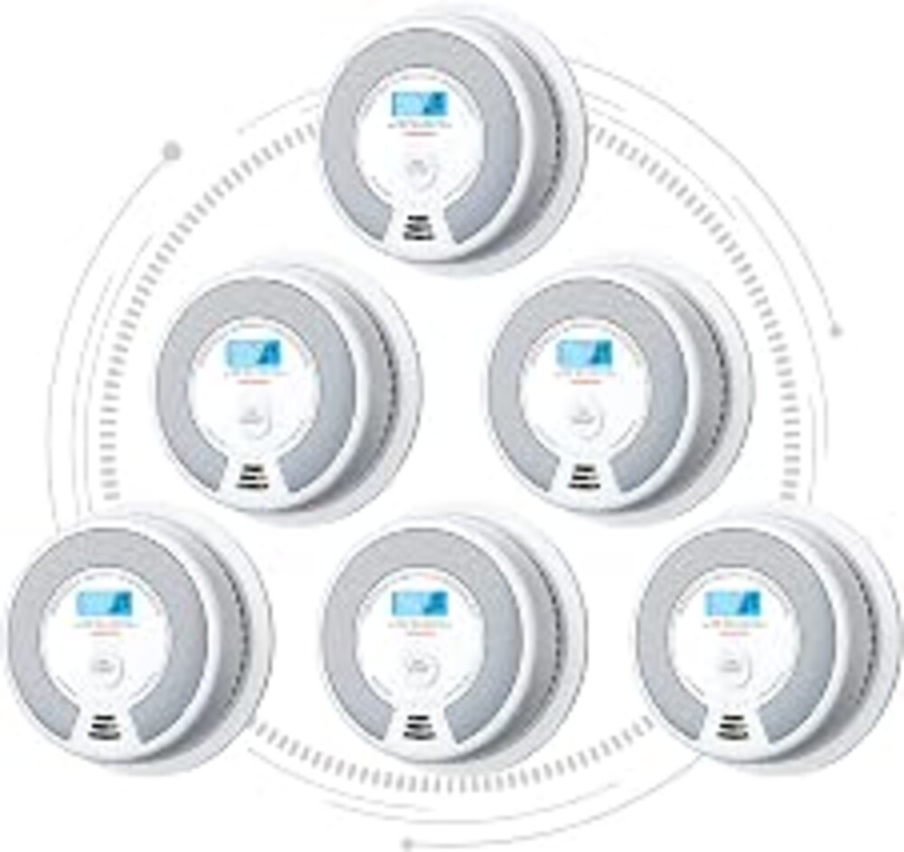 X-Sense Interconnected Smoke and CO Detector, SC07-W, 6-Pack | 10-Year Sealed Battery (Not Hardwired), Whole-Home Interconnected, LCD display, UL 217 & UL 2034 Certified