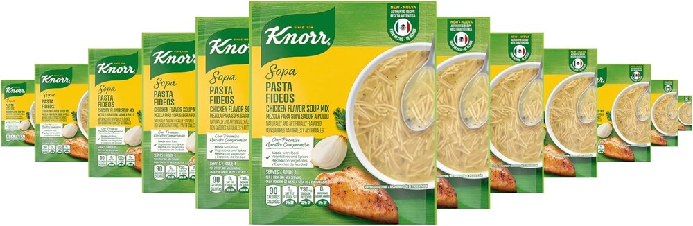 Knorr Sopa Soup Mix 12 pack Chicken Noodle Soup Made with Real Vegetables and Spices 3.5 oz