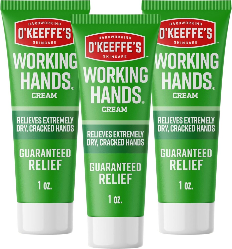O'Keeffe's Working Hands Hand Cream for Extreme Dryness - 1 oz Tube (3 Pack) - Repairing Skincare for Cracked, Dry Hands