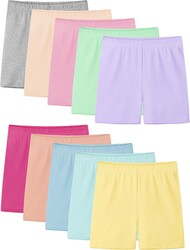 Resinta 10 Pack Girls Bike Shorts Cartwheel Under Dress Dance Shorts for Toddler Girls Kids Multicolor