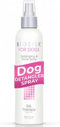 BioSilk for Dogs Silk Therapy Detangling and Shine Protecting Spray, pH Balanced Leave-In Mist with Silk and Vitamins for Dematting, Paraben-Free, All Coats and Breeds, 8 Fl Oz