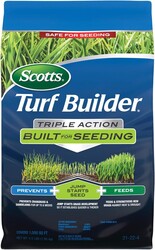 Scotts Turf Builder Triple Action Built for Seeding, 4.3 lbs. | Weed Preventer and Fertilizer for New Lawns, Covers 1,000 sq. ft.