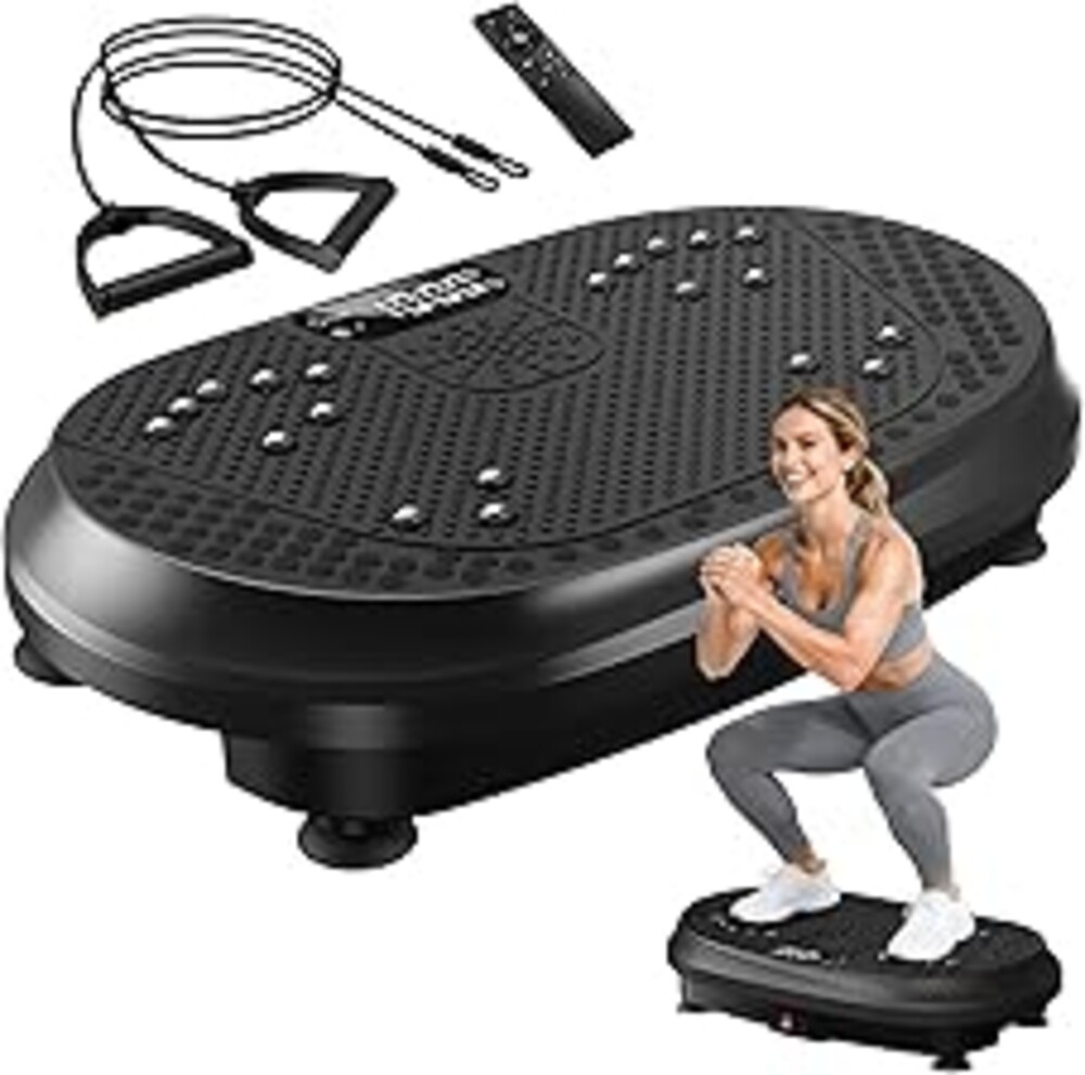 Vibration Plate Exercise Machine for Lymphatic Drainage, Vibrating Fitness Platform, 450lbs Capacity Full Body Shaker Workout Equipment, Vibration Platform Machine Shaping Vibrate Board Sport for Home