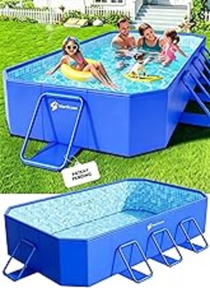 StarOcean 2026 Foldable Pool, Large Non-Inflatable Swimming Pool for Kids,Adult Collapsible Pools Hard Plastic Shell, Oversized Thickened,Portable Folding Kids Pools for Backyard 90"x50"x20"-Blue