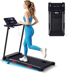 Portable Treadmill with Incline, 3.5HP Electric Small Treadmills for Home Small Spaces, 0.6-10MPH Walking Pad Treadmill with Handle Bar, 400LBS Mini Treadmills for Home Exercising