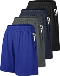 Barjneel 4 Pack Gym Mens Shorts - Basketball Athletic Shorts with Pockets Fitness Clothing Black Workout Quick Dry Shorts