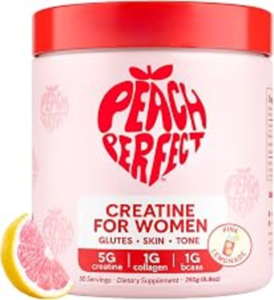 Peach Perfect Creatine for Women – Micronized Creatine Monohydrate Powder with BCAA & Collagen for Glute Strength Support, Boosts Energy, Focus, Strength, and Endurance – Pink Lemonade, 30 Servings