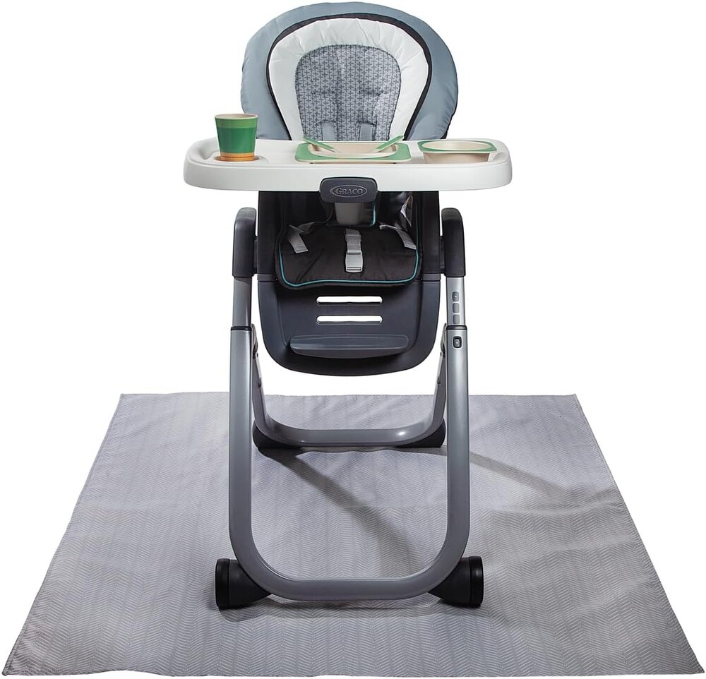 Graco Splat Mat for Under High Chair and Arts and Crafts, 50" X 50" Baby Anti-Slip Food Splash and Spill Mat for Eating Mess, Waterproof Floor Protector and Table Cloth