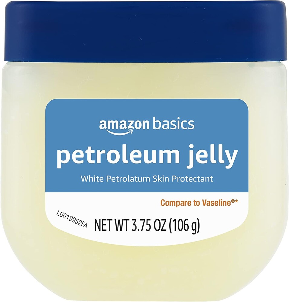 Amazon Basics Petroleum Jelly White Petrolatum Skin Protectant, Moisturizer for Chapped Lips and Irritated Skin, Unscented, 3.75 oz, 1-Pack (Previously Solimo)