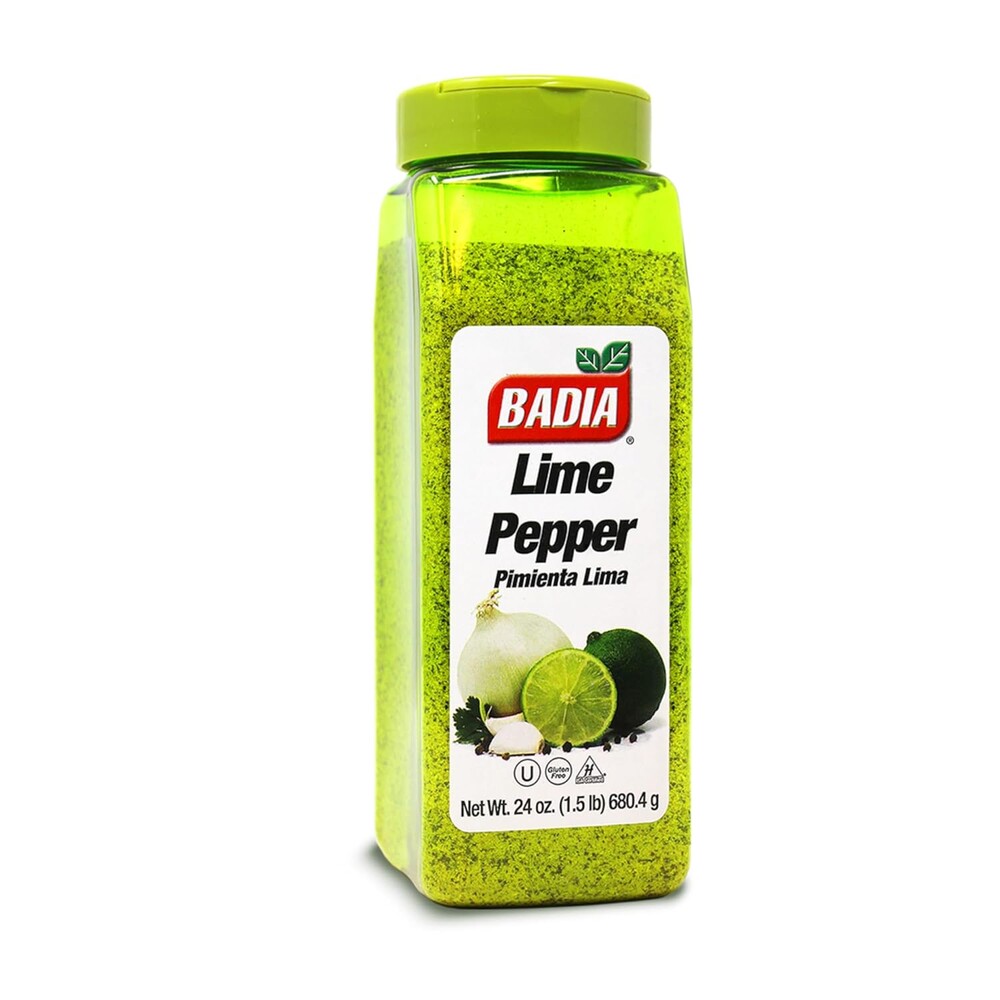 Badia Lime Pepper Seasoning, 24 oz - Pepper Zesty Citrus Blend | Bright lime, pepper, garlic, and onion seasoning ideal for chicken, seafood, vegetables, marinades, and grilling