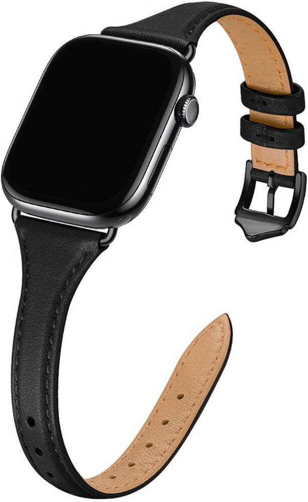 WFEAGL Compatible with Leather Apple Watch Band 41mm 40mm 38mm 42mm(series 11 10) Women, Top Grain Leather Strap Slim & Thin Replacement Wristband for iWatch Bands SE 3 2 1, Series 11 10 9 8 7 6 5 4 3 2 1