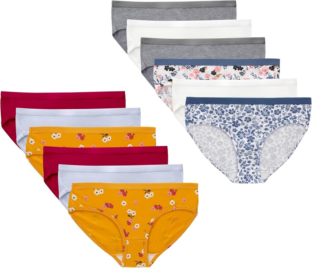 Hanes Girls' And Toddlers Underwear, Stretch Cotton Panties, 12-pack, Briefs, Bikini and Hipsters for Girls
