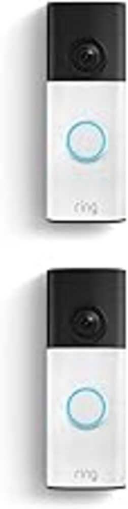 Ring Battery Doorbell (newest model), Retinal 2K with wide-angle video, up to 6x Enhanced Zoom, Two-Way Talk, and Built-In Battery, 2-pack Speckled White