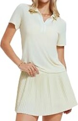 AFZ Women's Two Piece Tennis Skirt Sets Pleated Pickleball Golf Outfits with Shorts and Pockets