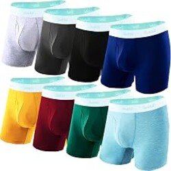 ROSTITCH Mens underwear Upgrade bamboo boxer briefs Breathable,cool dry Soft with Fly,Super elasticity,Multipack